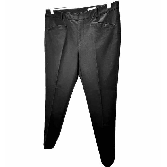 Club Monaco Jet Black Pressed Front Crease Straight Leg Trouser Pant Pockets 8 - Picture 1 of 10